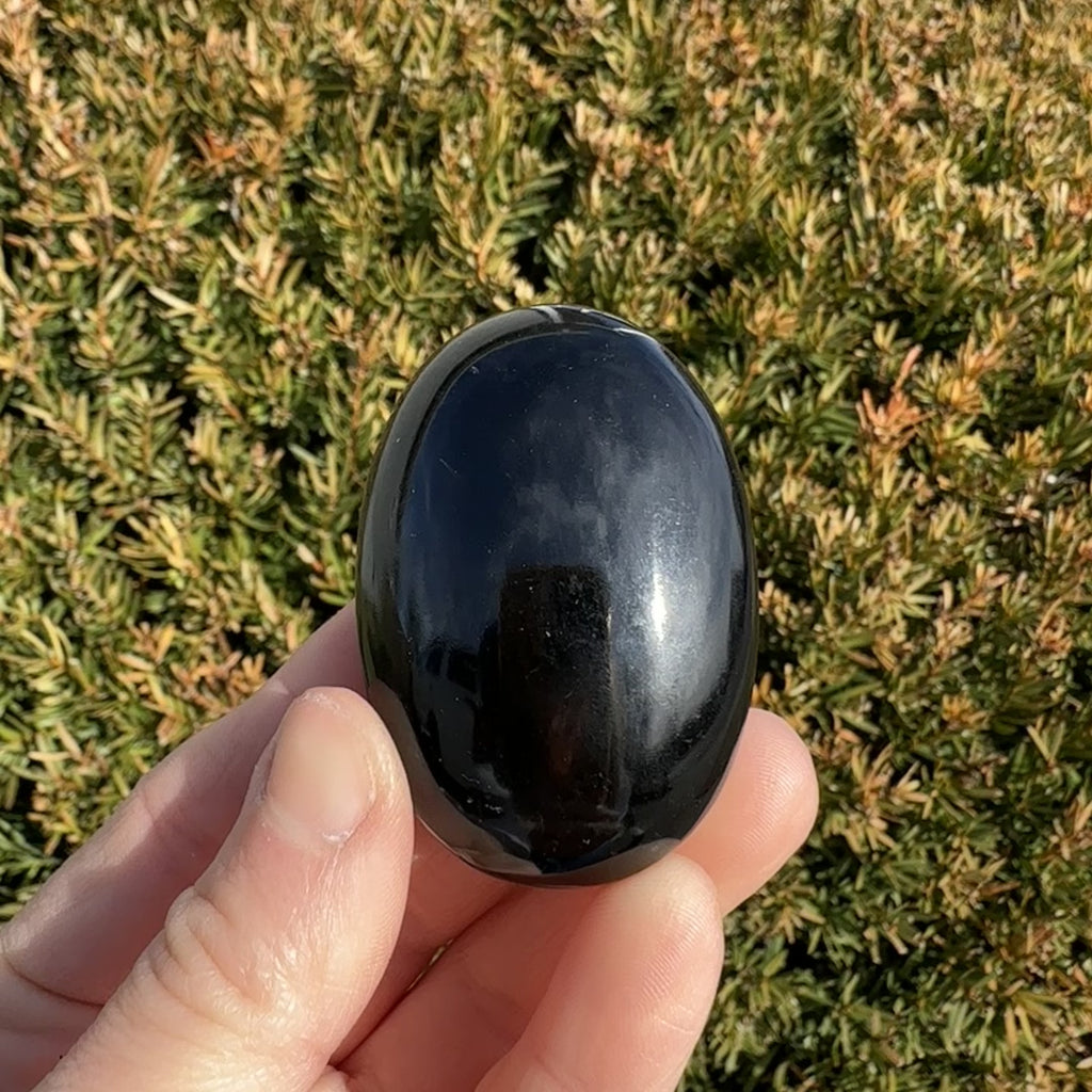 Black Obsidian Palm Stone