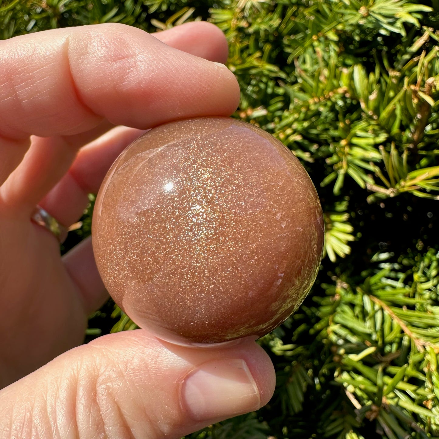 Peach Sunstone/Moonstone Sphere