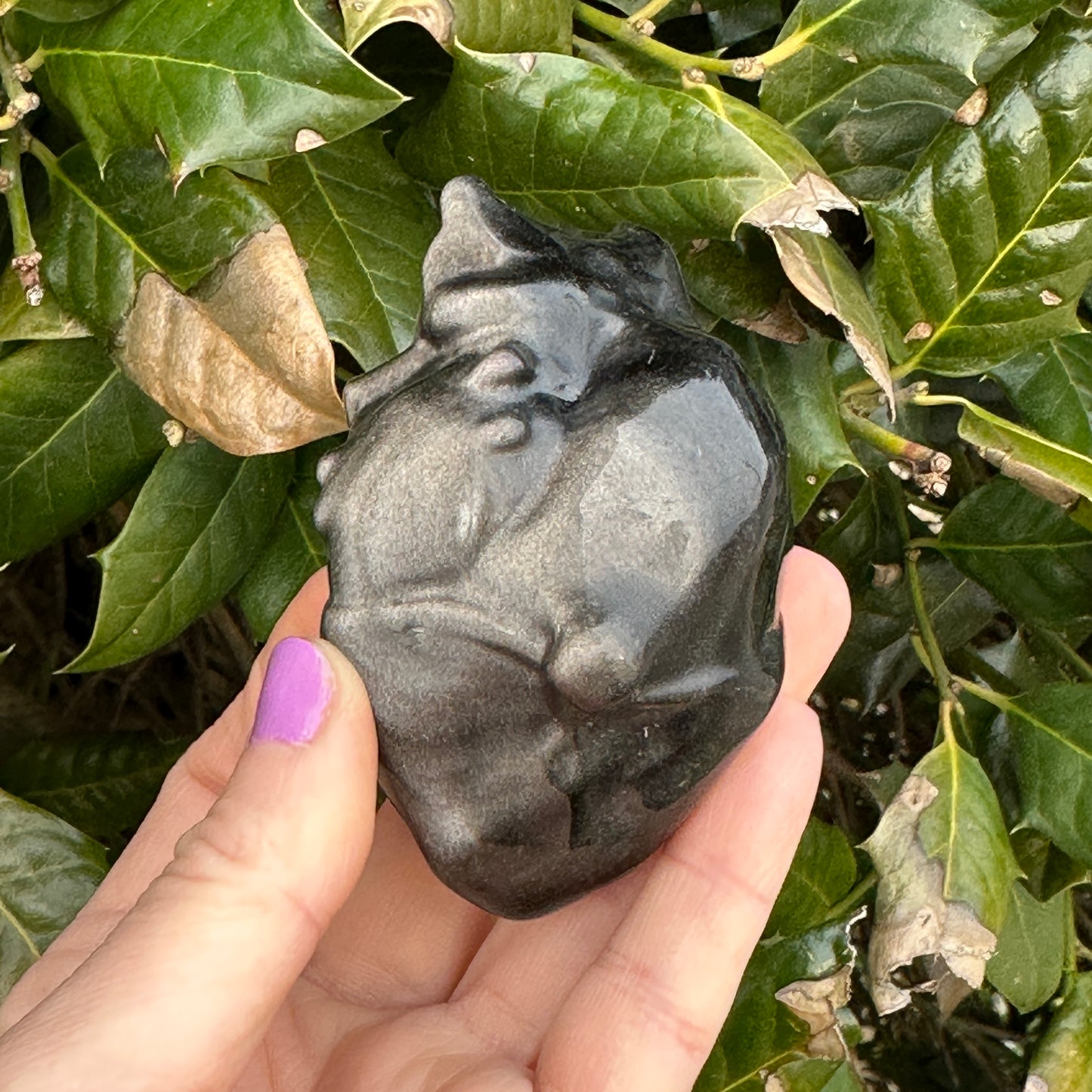 Silversheen Obsidian Anatomical Heart