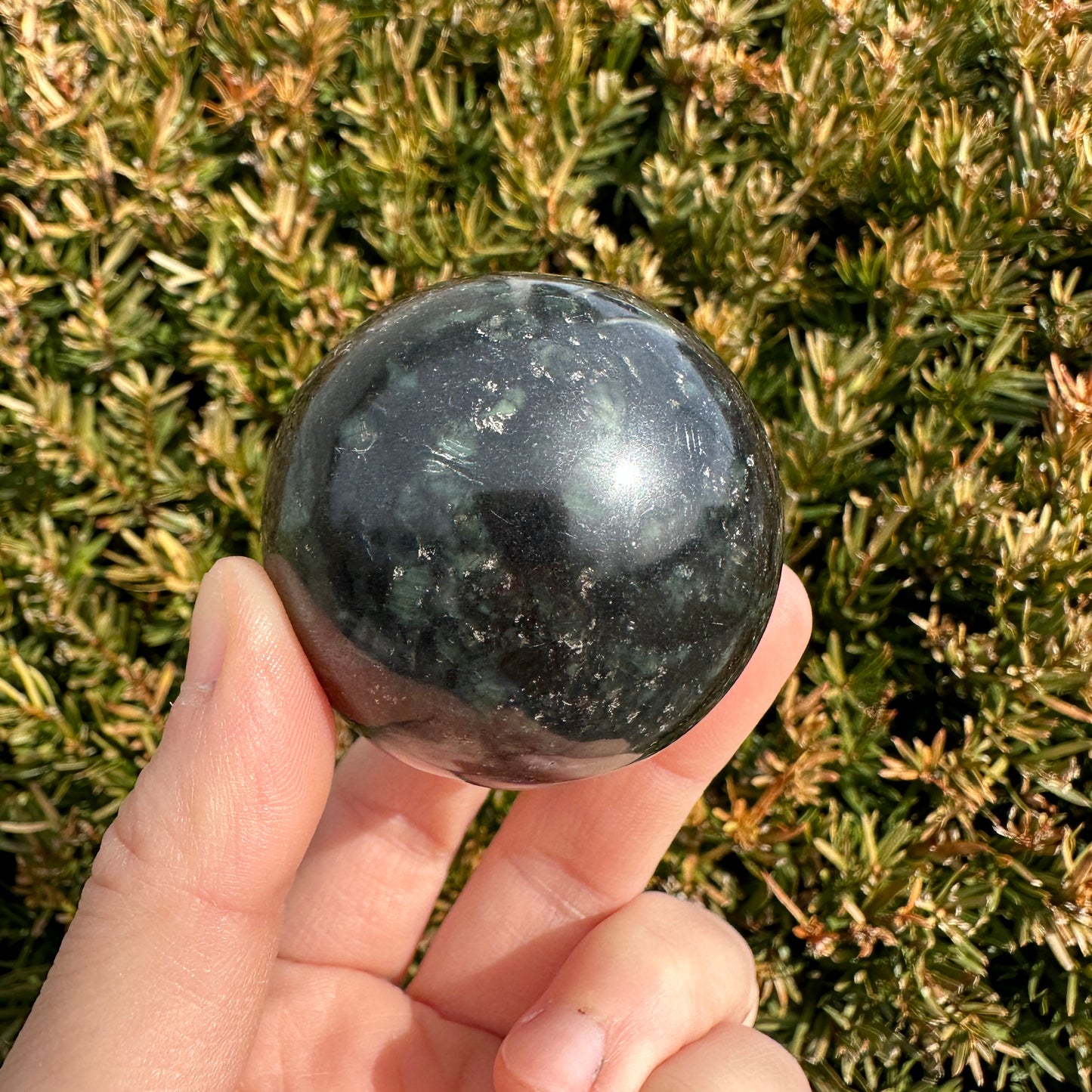 Black Tourmaline w/ Chrysocolla Sphere