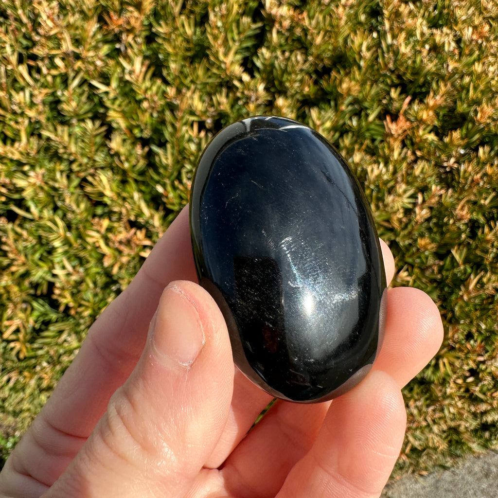 Black Obsidian Palm Stone