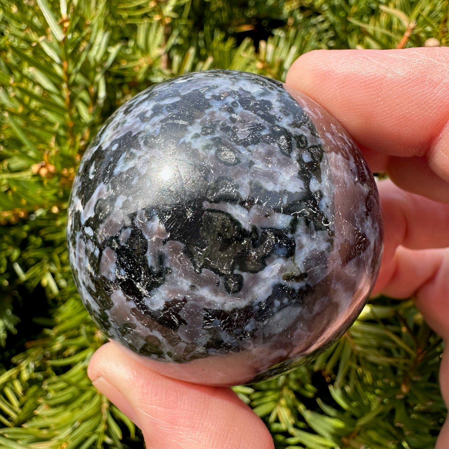 Indigo Gabbro (Merlinite) Sphere
