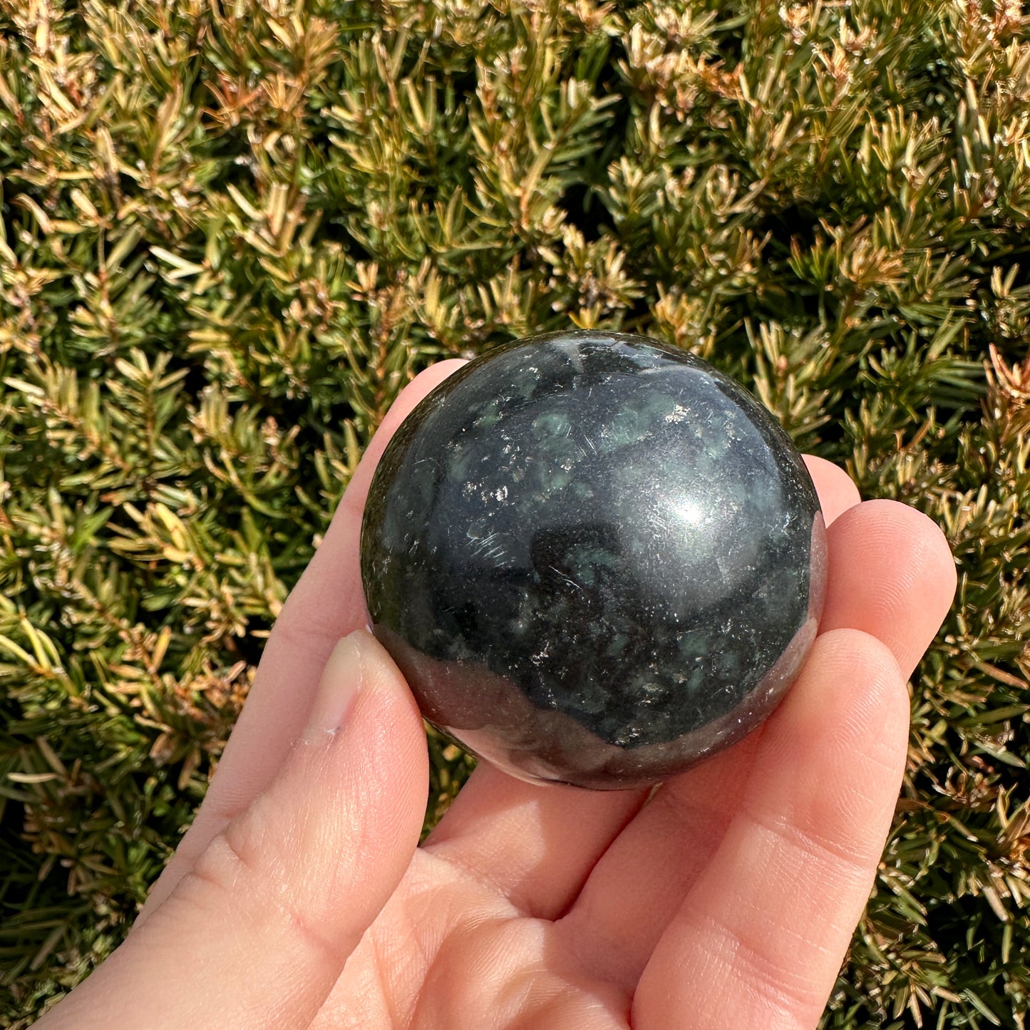 Black Tourmaline w/ Chrysocolla Sphere