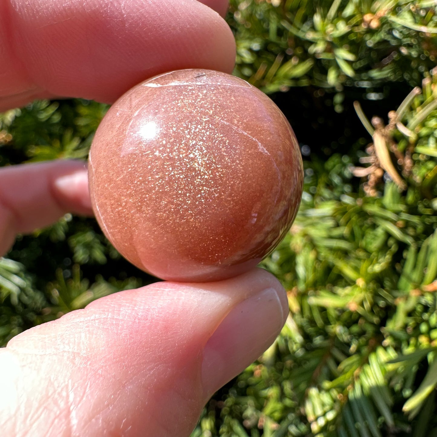 Peach Sunstone/Moonstone Sphere