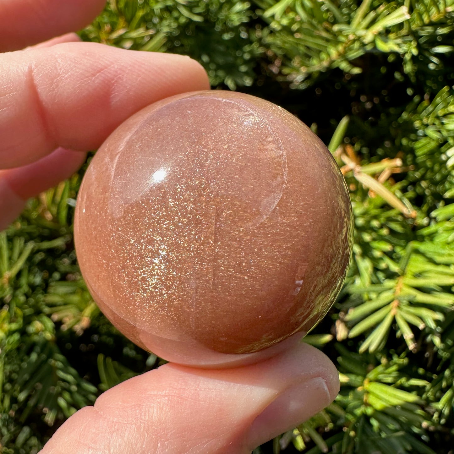 Peach Sunstone/Moonstone Sphere